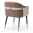 Calderon - Modern Brown & Beige Vegan Leather Dining Chair