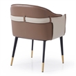Calderon - Modern Brown & Beige Vegan Leather Dining Chair