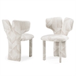 Masuda - Modern Beige Pattern Fabric Dining Chair (Set of 2)