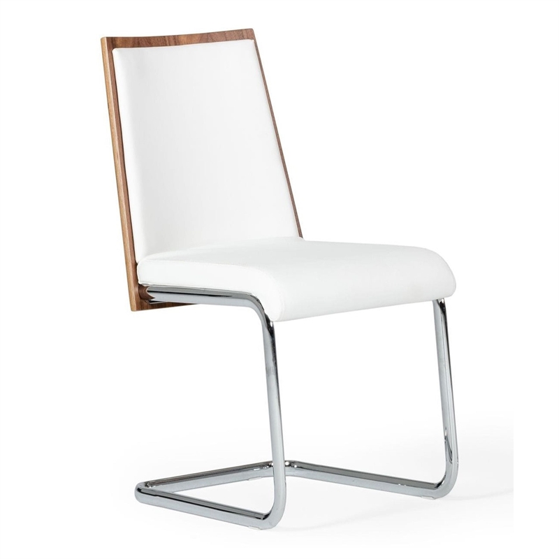 Morgan - Modern White & Walnut Dining Chair (Set of 2)