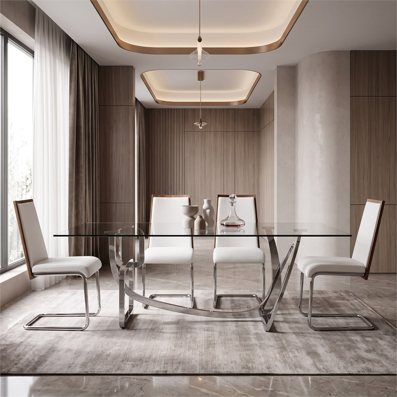 Morgan - Modern White & Walnut Dining Chair (Set of 2)