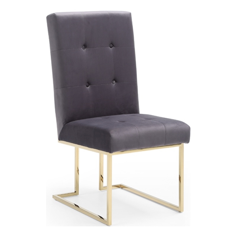 Legend Modern Grey Fabric & Gold Dining Chair (Set of 2)