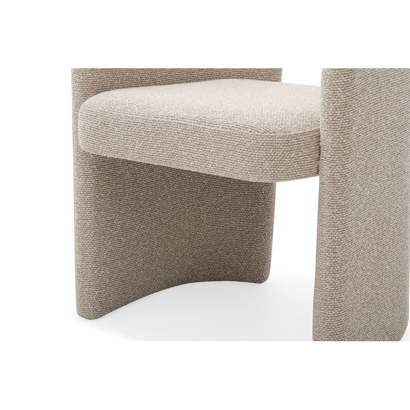 Ashley - Modern Beige Fabric + Brushed Brass Dining Chair