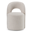 Gordon - Modern Cream Fabric Swivel Dining Chair