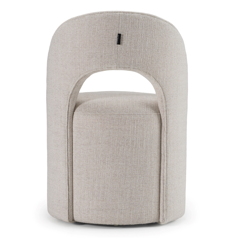 Gordon - Modern Cream Fabric Swivel Dining Chair