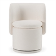 Norris - Modern Ivory Fabric Swivel Dining Chair