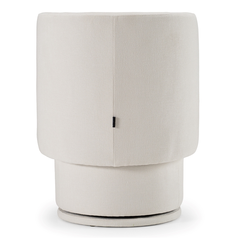 Norris - Modern Ivory Fabric Swivel Dining Chair