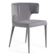 Lucero - Modern Gray Velvet Arm Dining Chair