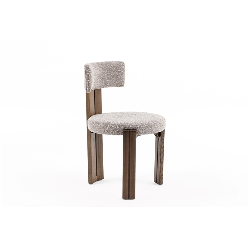 Sheridan - Mid-Century Modern Gray Fabric + Walnut Dining Chair