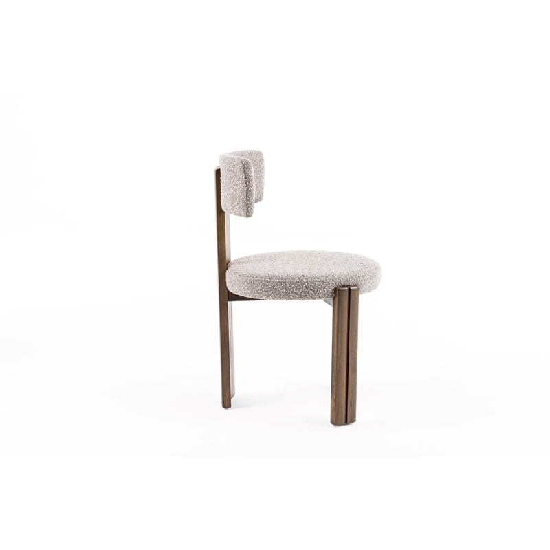 Sheridan - Mid-Century Modern Gray Fabric + Walnut Dining Chair