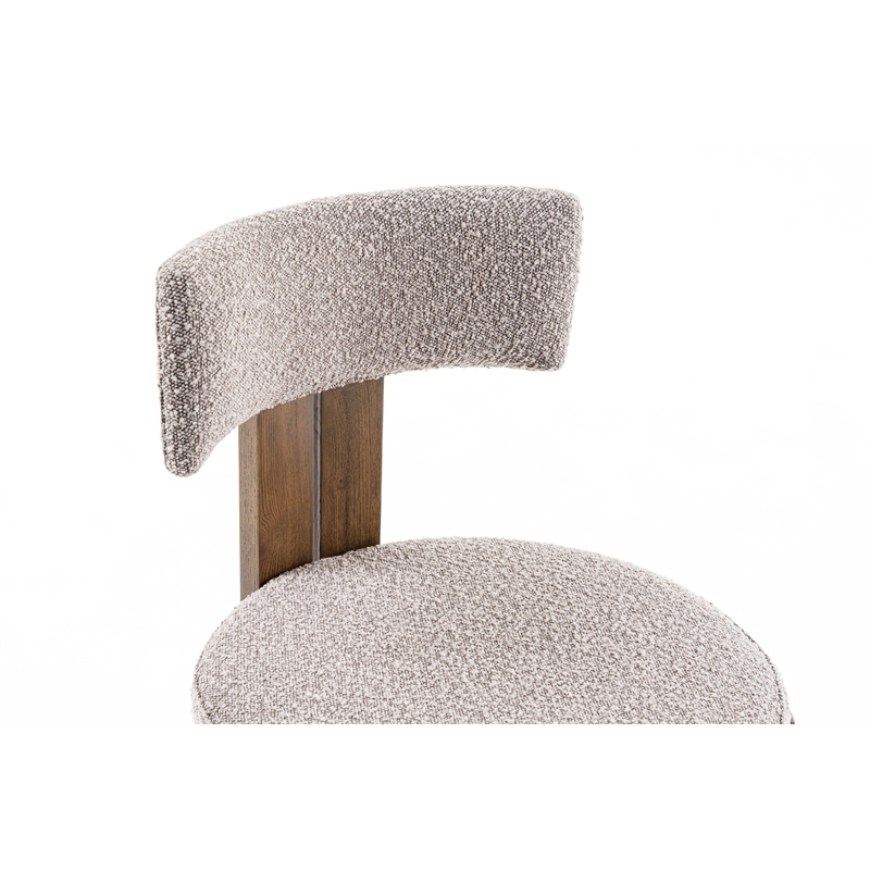 Sheridan - Mid-Century Modern Gray Fabric + Walnut Dining Chair