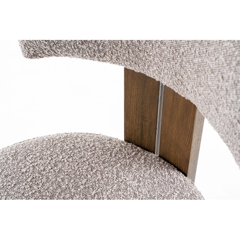 Sheridan - Mid-Century Modern Gray Fabric + Walnut Dining Chair
