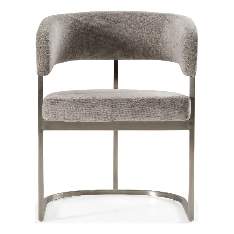 Sebastian - Modern Gray Fabric + Stainless Steel Dining Chair