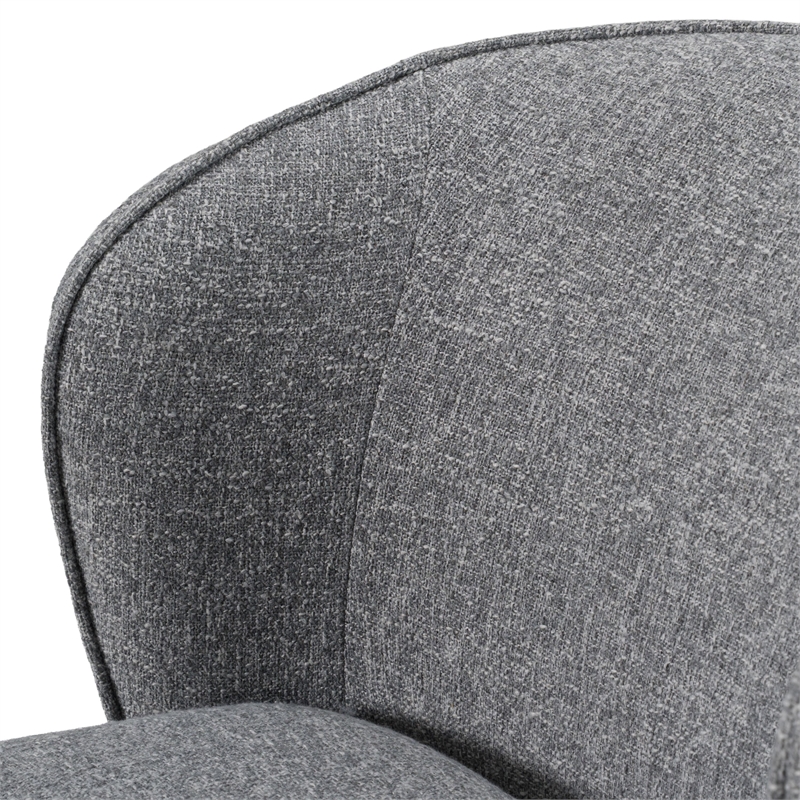 Souza - Modern Gray Fabric Swivel Dining Chair