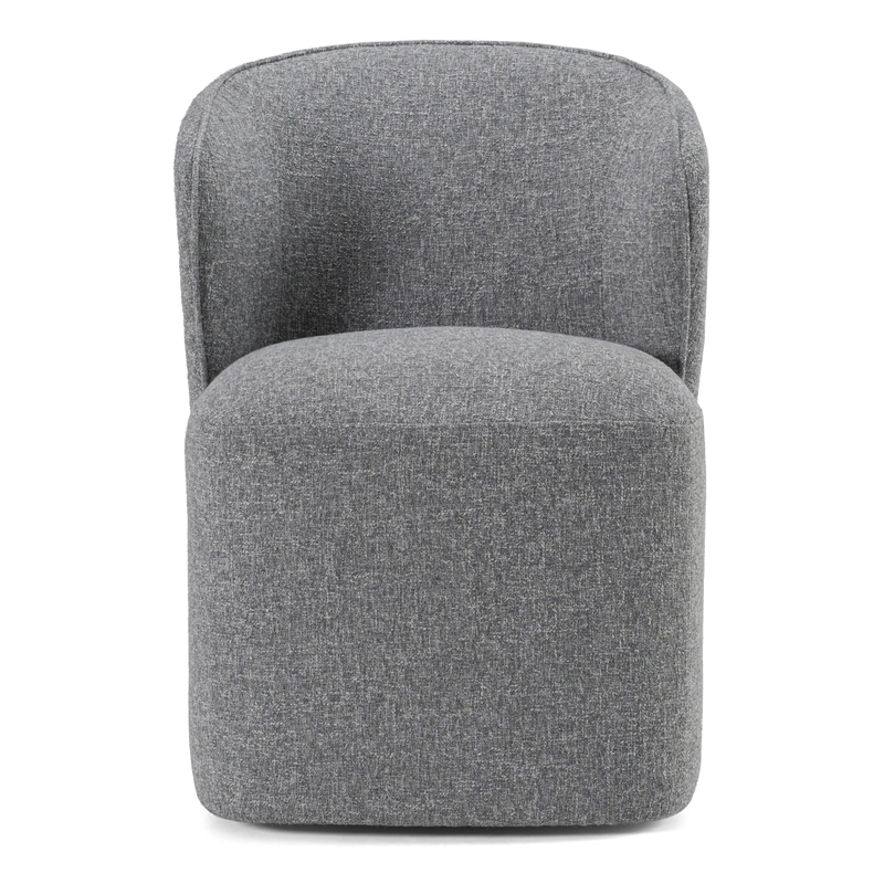 Souza - Modern Gray Fabric Swivel Dining Chair