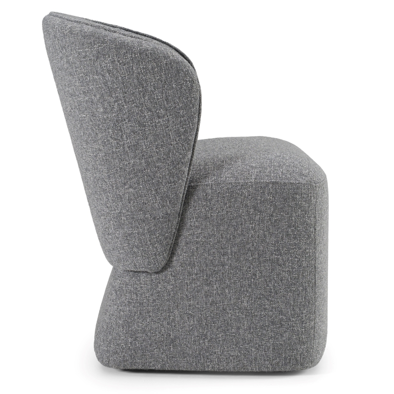 Souza - Modern Gray Fabric Swivel Dining Chair