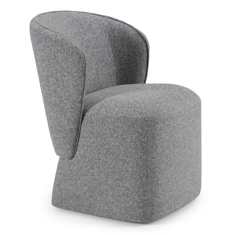 Souza - Modern Gray Fabric Swivel Dining Chair