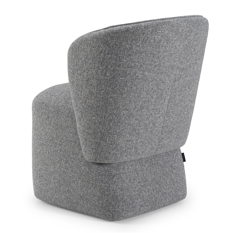 Souza - Modern Gray Fabric Swivel Dining Chair