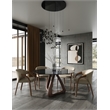 Wynetta Mid-Century Modern Gray Vegan Leather + Walnut Dining Chair