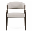 Hudson - Modern Off White Fabric + Bronze Dining Chair