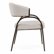 Hudson - Modern Off White Fabric + Bronze Dining Chair