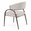 Hudson - Modern Off White Fabric + Bronze Dining Chair