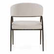 Hudson - Modern Off White Fabric + Bronze Dining Chair