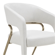 Elson - Modern Off White Fabric + Antique Brass Dining Chair