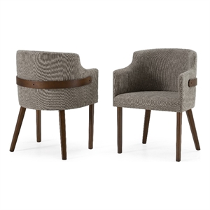 Jordan Modern Gray & Walnut Dining Chair (Set of 2)