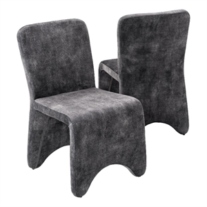 Ditka - Modern Gray Velvet Dining Chair (Set of 2)