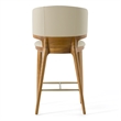 Calvary - Mid-Century Modern Beige Vegan Leather & Walnut Counter Chair