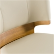 Calvary - Mid-Century Modern Beige Vegan Leather & Walnut Counter Chair