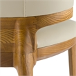 Calvary - Mid-Century Modern Beige Vegan Leather & Walnut Counter Chair