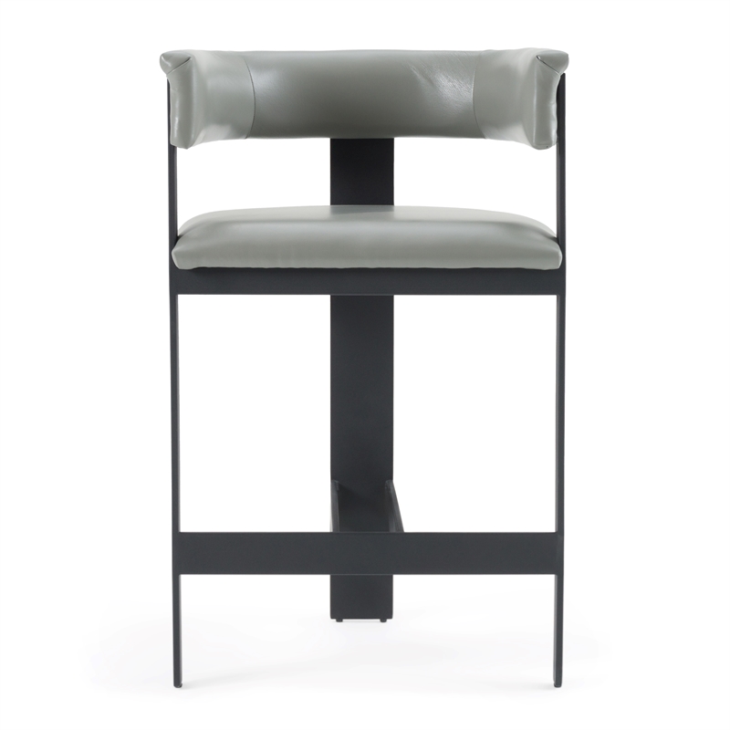 Boswell - Modern Grey Faux Leather & Black Counter Chair
