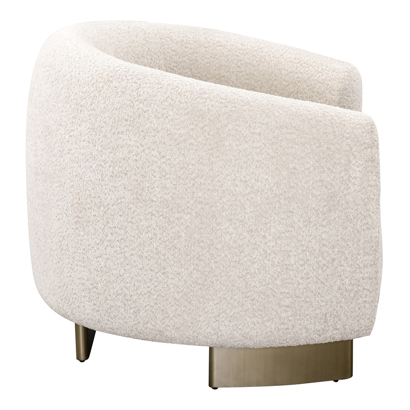 Thrive - Modern Beige Fabric & Antique Brass Accent Chair