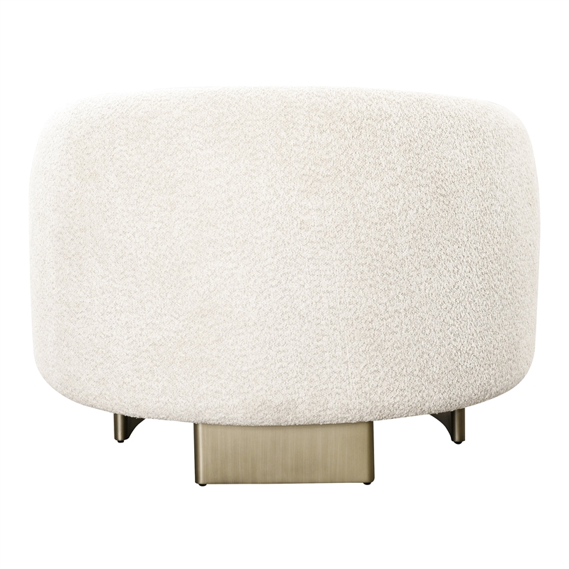 Thrive - Modern Beige Fabric & Antique Brass Accent Chair