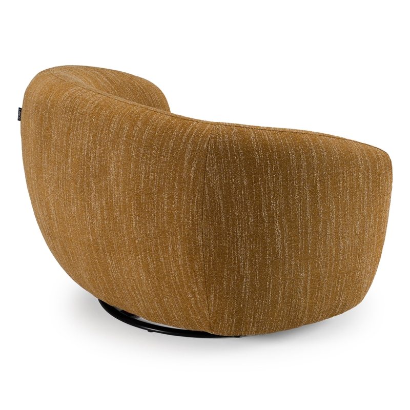 Norris - Modern Mustard Fabric Swivel Accent Chair