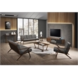 Candea - Mid-Century Walnut and Gray Accent Chair