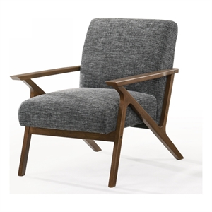 Candea - Mid-Century Walnut and Gray Accent Chair