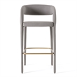 Faerron - Modern Gray Leatherette Bar Chair