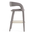 Faerron - Modern Gray Leatherette Bar Chair