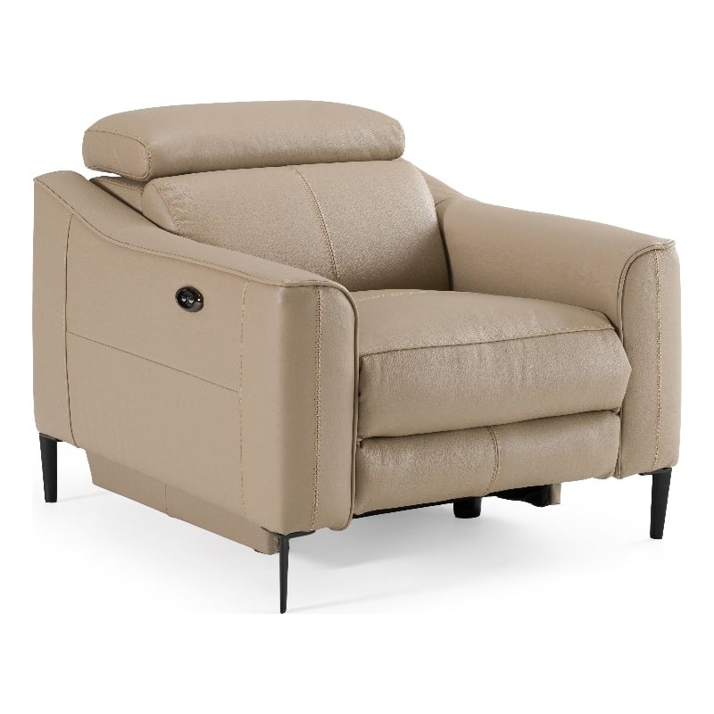 Eden - Modern Taupe Leather Recliner Chair