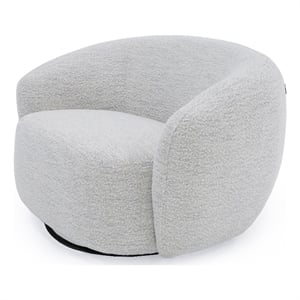 Omaha - Modern Swivel Off White Fabric Chair