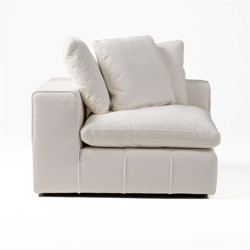 Vicki - Modern Off White Fabric Modular Corner Seat