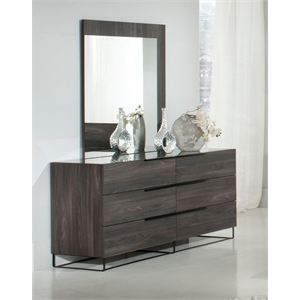 Enzo Italian Modern Gray Oak Mirror