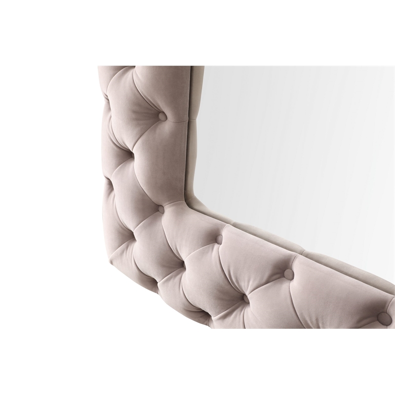 Legend - Transitional Gray Velvet Floor Mirror