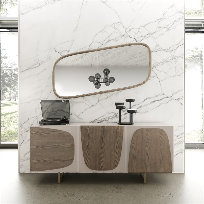 Wynetta - Modern Gray Ash Buffet Mirror