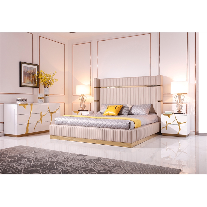 Aspen Modern White & Gold Chest