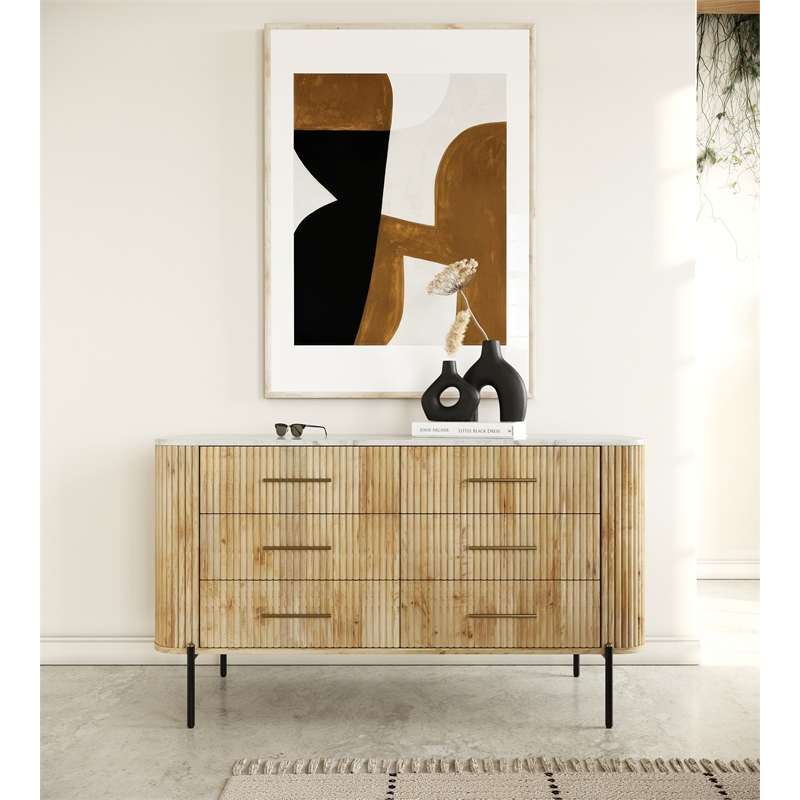 Cambridge White Marble & Mango Dresser