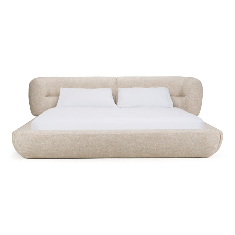 Pasha - Modern Cream Fabric Bed Eastern King